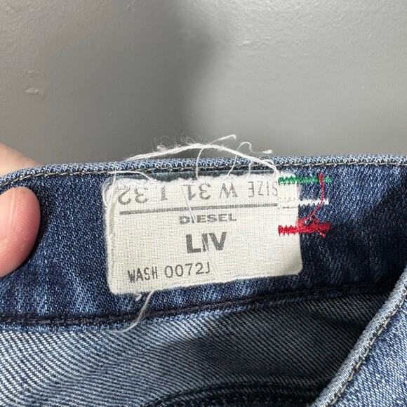 Diesel Liv Women's Low Rise Straight Leg Jeans - Size W31 - Medium Wash (0072J) - Picture 4 of 8